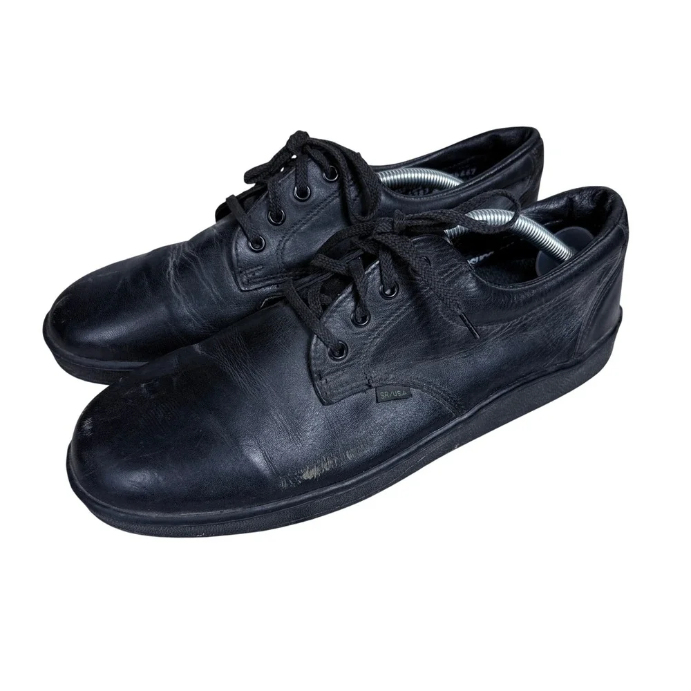 Thorogood Postal Oxford Shoes Mens 10 Black Leather Vibram Sole Made In USA